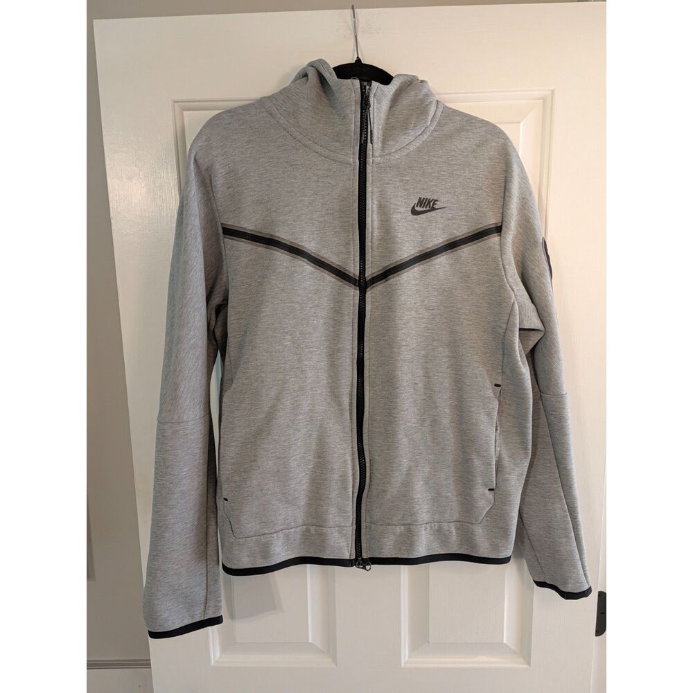 Nike Tech Fleece Windrunner Full Zip Hoodie Men's M Dark Grey Heather Black